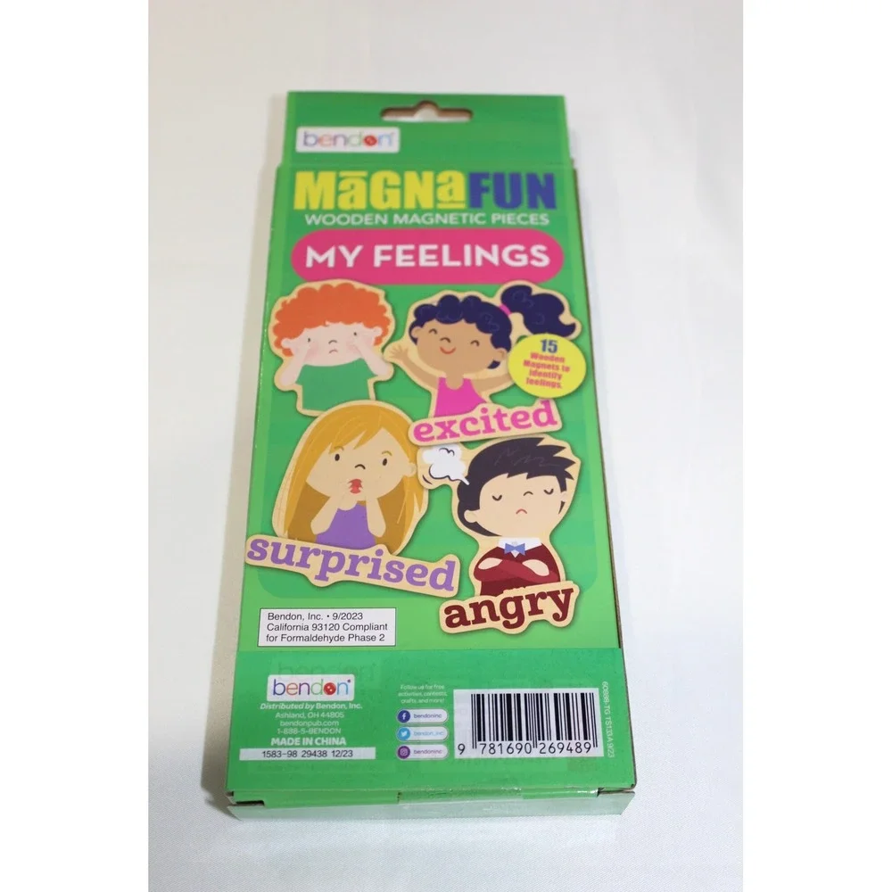 Bendon MagnaFun My Feelings Wooden Magnetic Pieces 15 Pack Kids Educational Toy